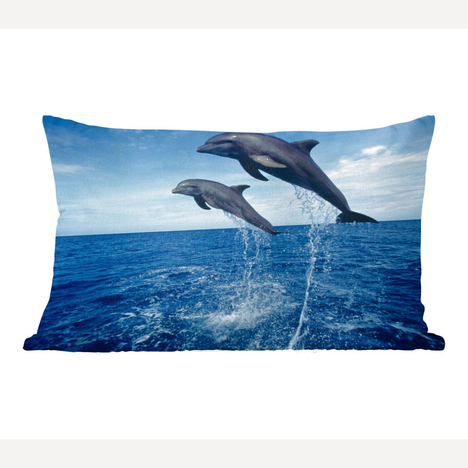 MuchoWow Dekokissen Delfin - Meer - Tier, Wohzimmer Dekoration, Zierkissen, Dekokissen mit Füllung, Schlafzimmer
