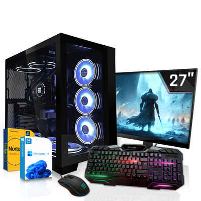 SYSTEMTREFF Gaming-PC-Komplettsystem (27", Intel Core i9 13900K, Radeon RX 7700 XT, 32 GB RAM, 1000 GB SSD, Windows 11, WLAN)