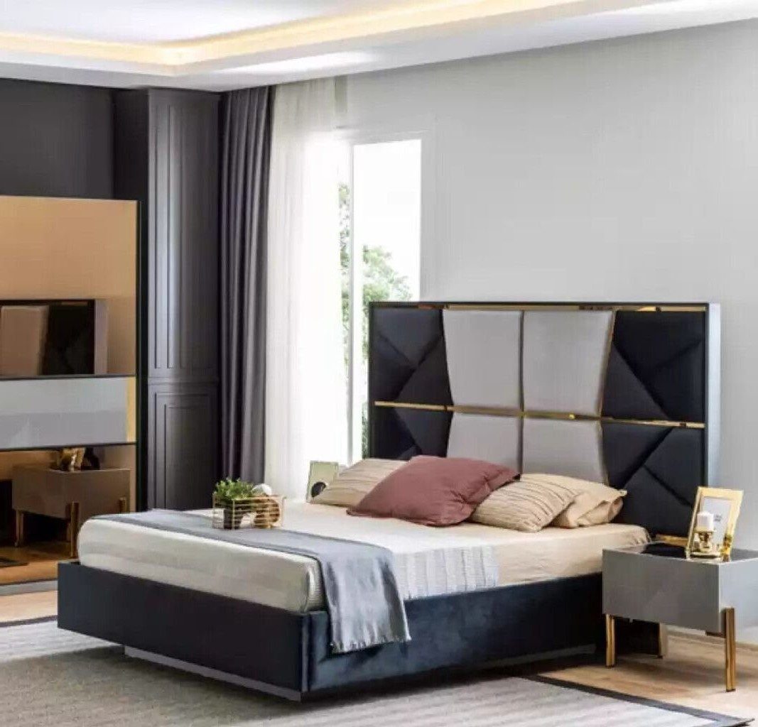 Xlmoebel Boxspringbett Schlafzimmerbett Doppelbett Design Holz Einrichtung Bettrahmen Neu (1-St., 1x nur Bett ohne Nachttische), Hergestellt in Europa