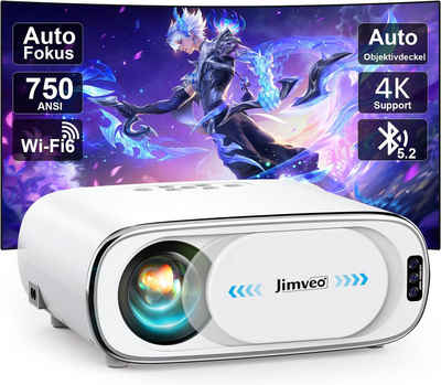 Jimveo Full HD WiFi6 Bluetooth Video Heimkino Portabler Projektor (20000 lm, 18000:1, 3840*Mit Auto-Objektivdeckel/Auto-Fokus Auto-6D Trapezkorrektur 2160 px, Mit Auto-Objektivdeckel/Auto-Fokus Auto-6D Trapezkorrektur)