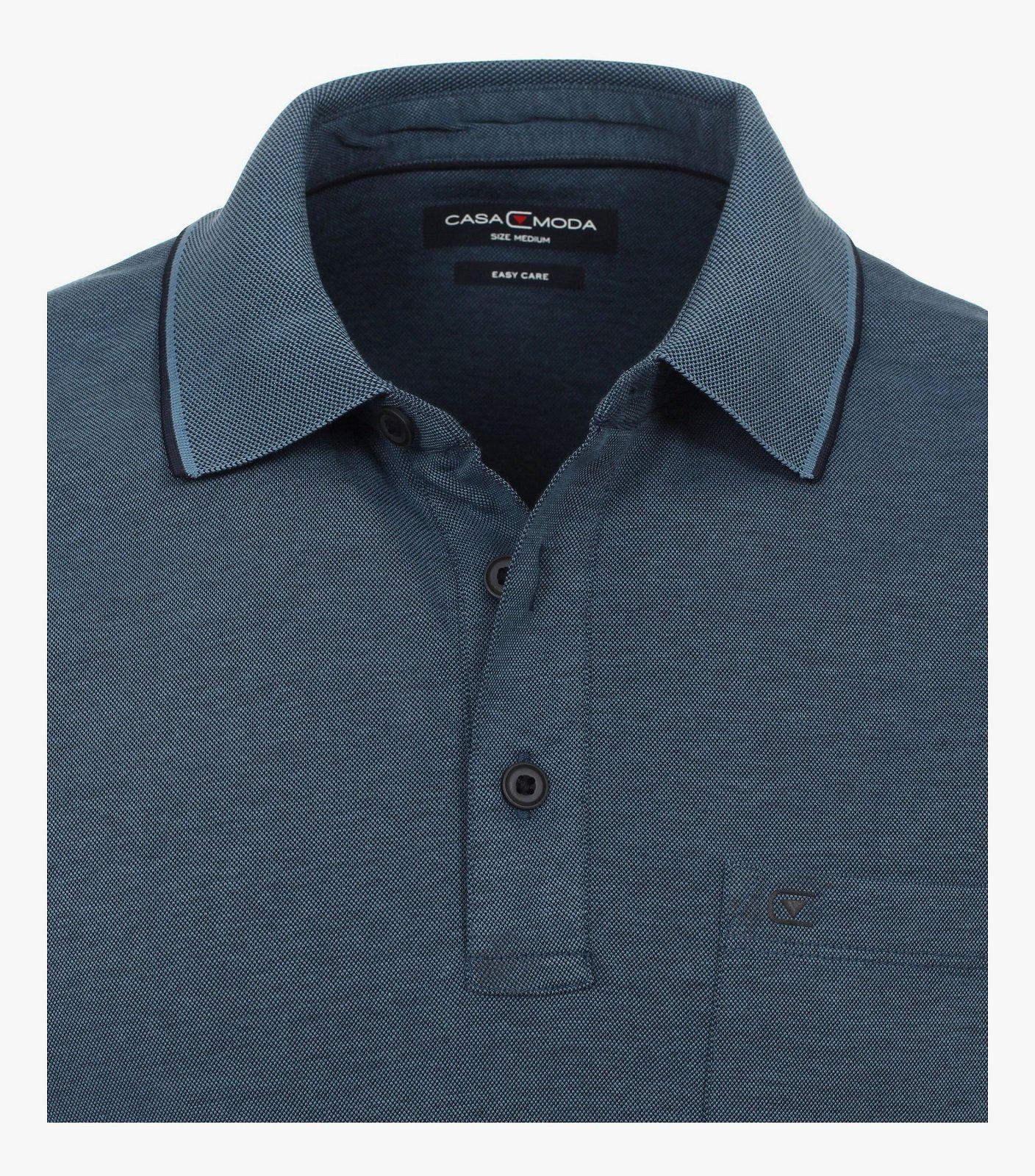 CASAMODA Poloshirt 993106500 Baumwollmix, Normale Passform 154 Türkisblau Hochwertiger