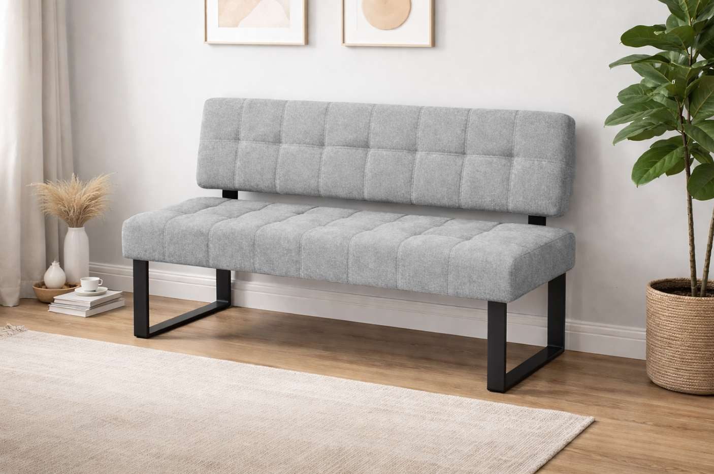 Home affaire Sitzbank Mia Küchenbank, Polsterbank, Esszimmerbank, 141x64 cm, Moderne Bank und Farben, Sitzplatzanzahl: 2-3, Frei in Raum stellbar