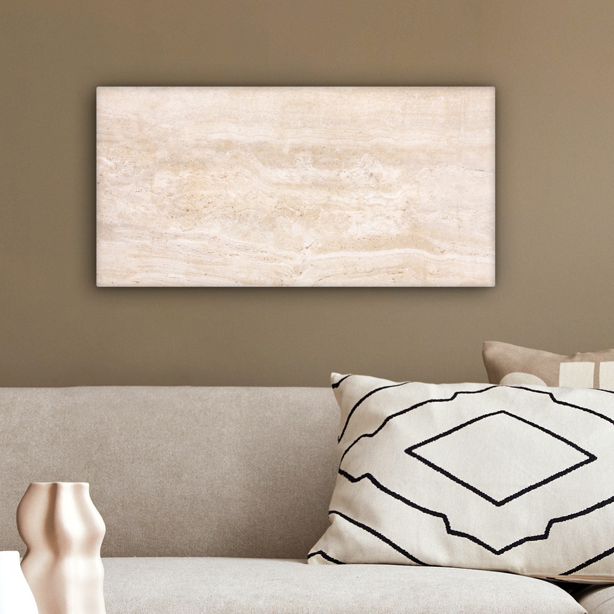 OneMillionCanvasses® Leinwandbild Panorama Marmor - Steine - Sand - Textur, Fotodruck (1 St), Wandbild, Deko Schlafzimmer Wohnzimmer Flur 40x20 cm – Bild 4 von 5