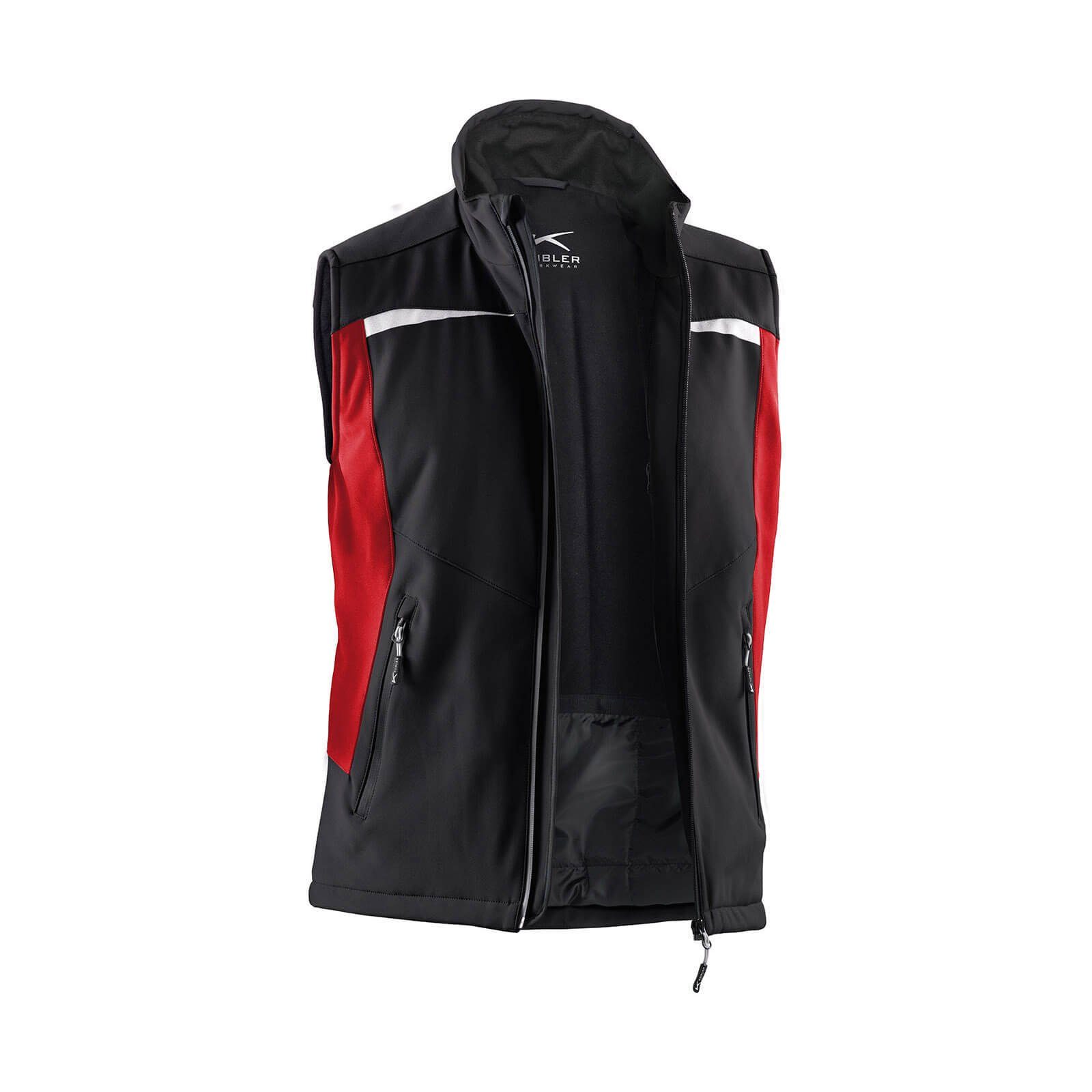 Arbeitsweste Kübler Softshell Weste schwarz/mittelrot