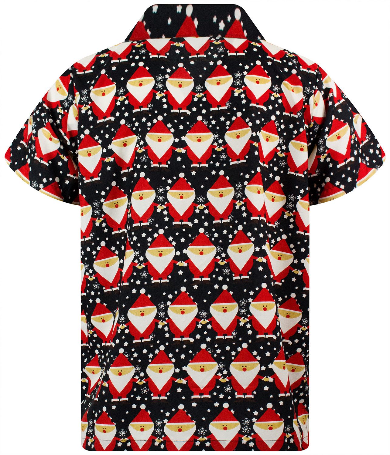 King Kameha Hawaiihemd Christmas Santa Allover Funky Hawaii-Hemd Kurzarm Front-Tasche Unisex