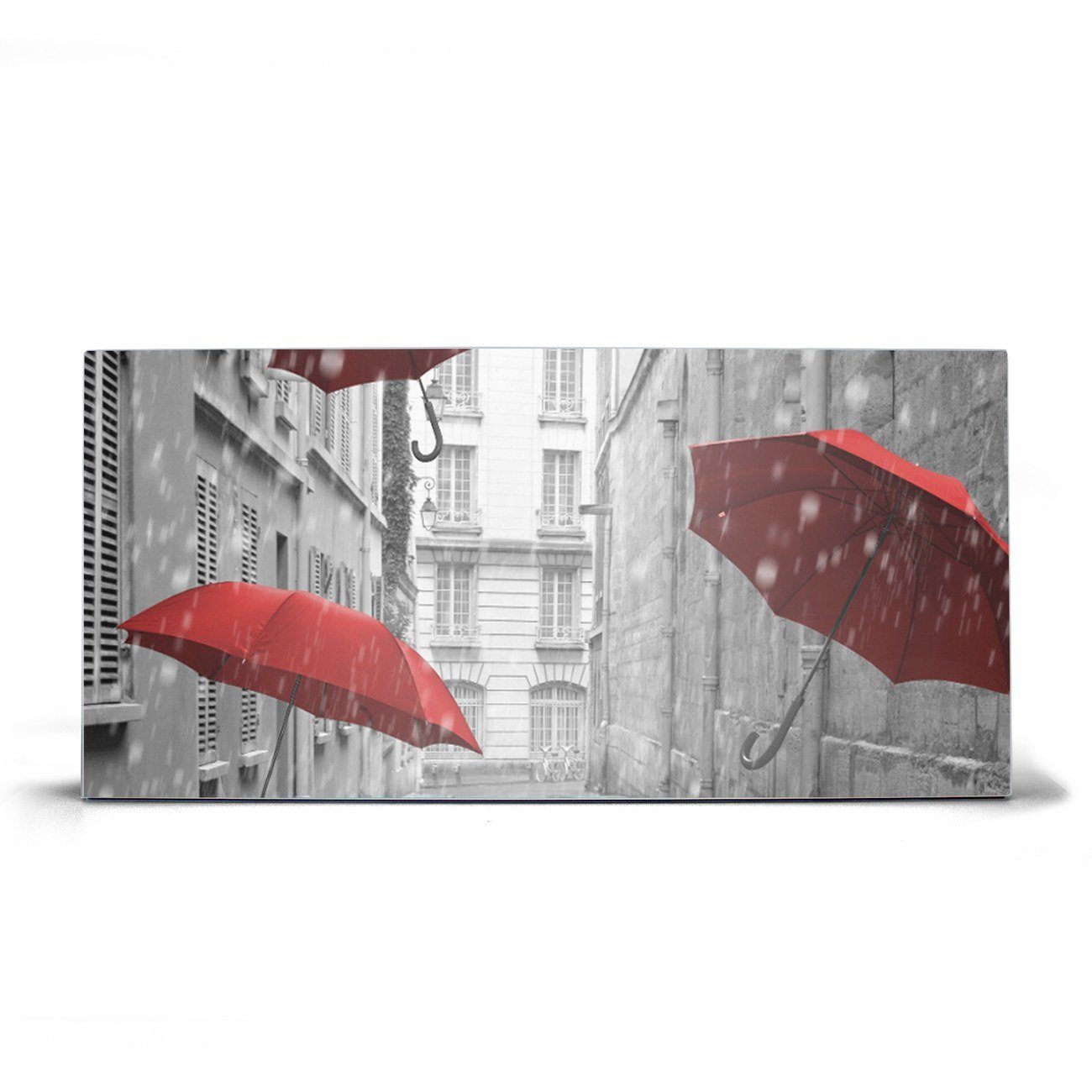 banjado Wandtafel Magnete, Stahl silberfarben Stahlmagnettafel) 4 (inkl. Rote Schirme