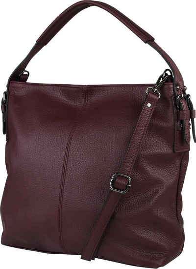 Toscanto Schultertasche Toscanto Damen Schultertasche Shopper (Schultertasche), Damen Schultertasche, Shopper Leder, rot, bordeaux, Größe ca. 34cm