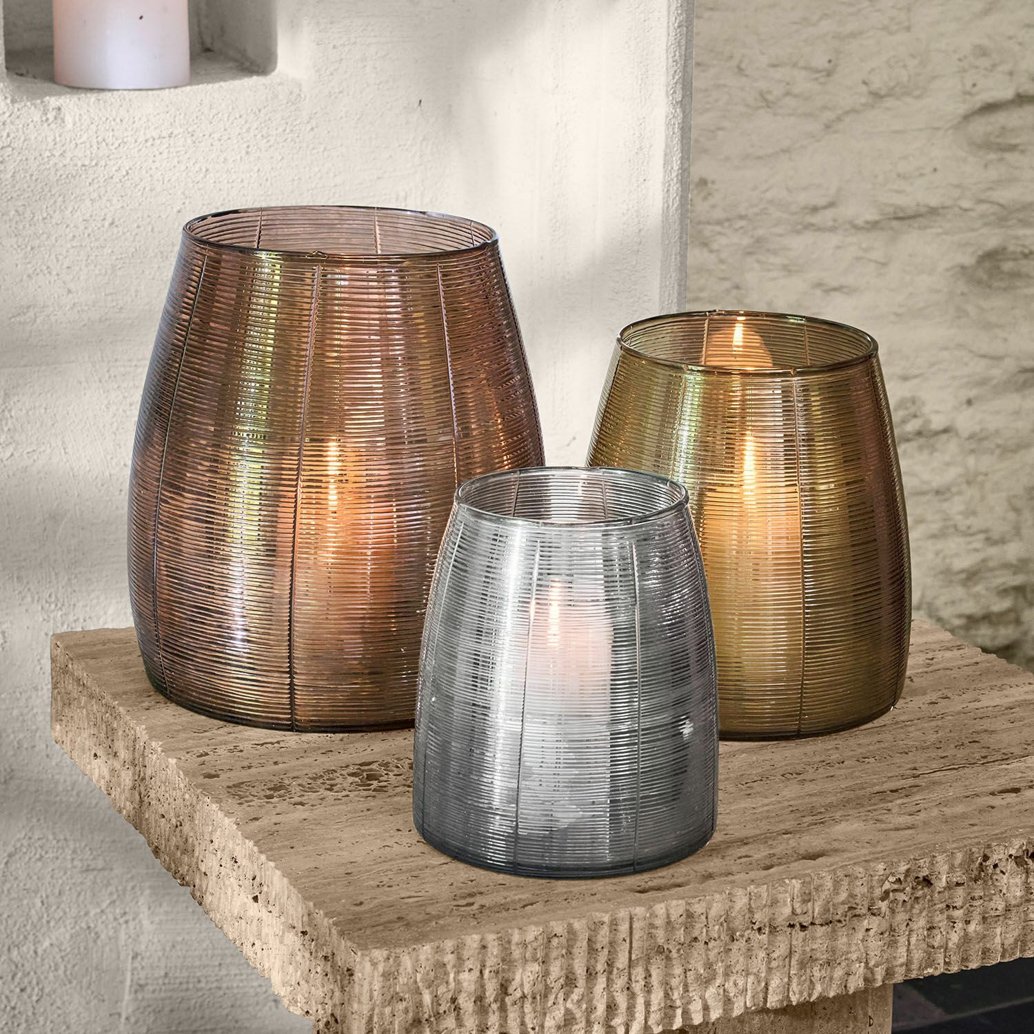 Mirabeau Windlicht Windlicht 3er Set Uvenar gold/silber/bronze (3er Set, 3e günstig online kaufen