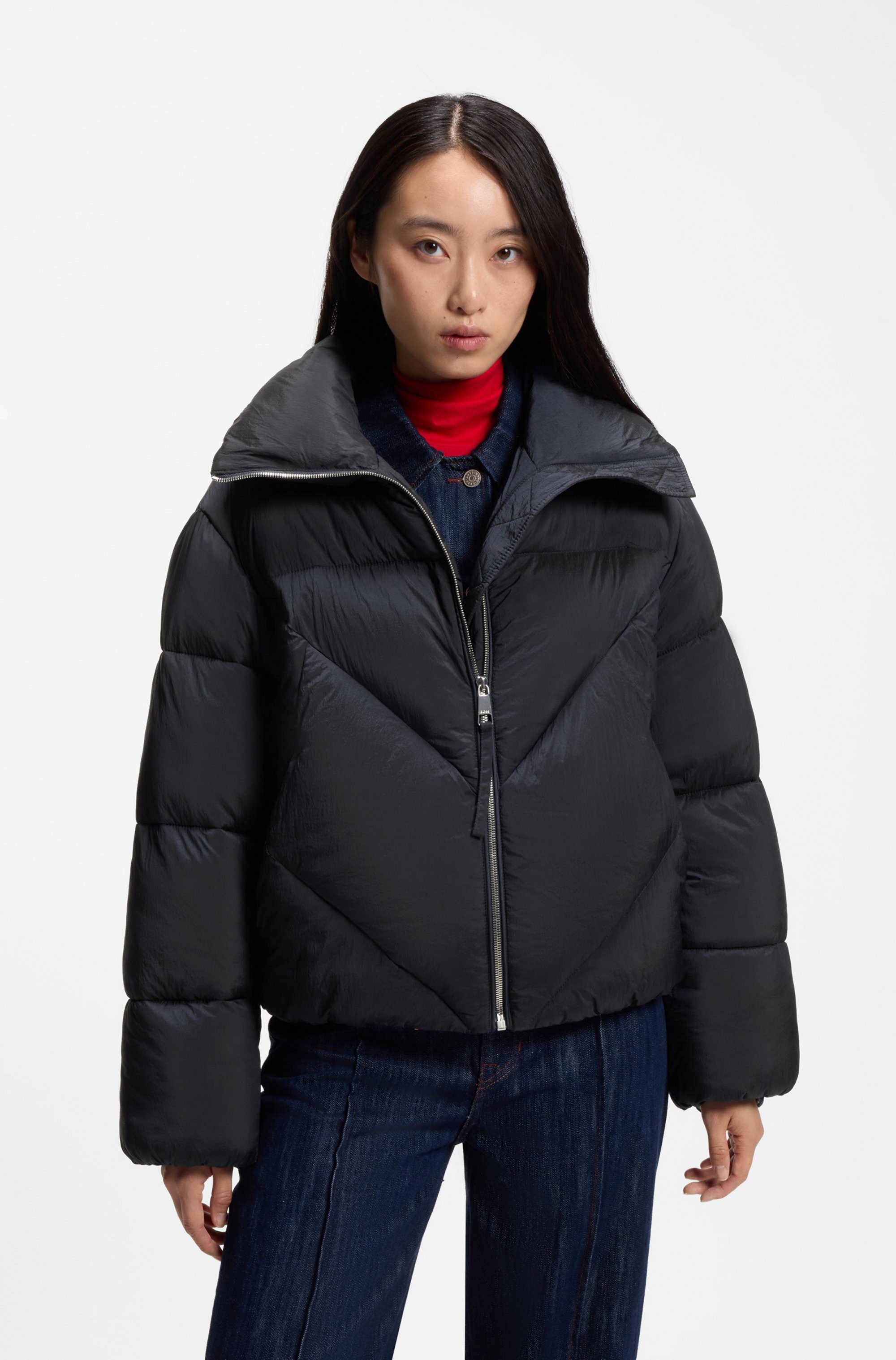 BOSS ORANGE Steppjacke Padilena Premium Damenmode Regular Fit mit Stehkragen, gefütterte Taschen