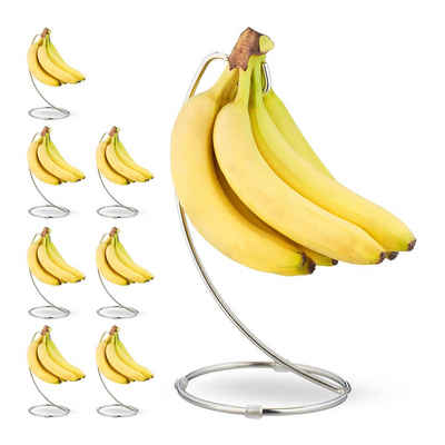 relaxdays Obstschale 8 x Bananenhalter mit Haken, Eisen
