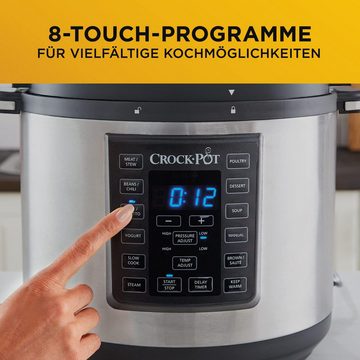 Crock-Pot Multikocher Express Kocher programmierbarer 12-in-1, 1000,00 W, 5,60 l Schüssel, mit Schongarer sowie Dämpf- und Sauté-Funktion 5,6 Liter 6–7 Personen