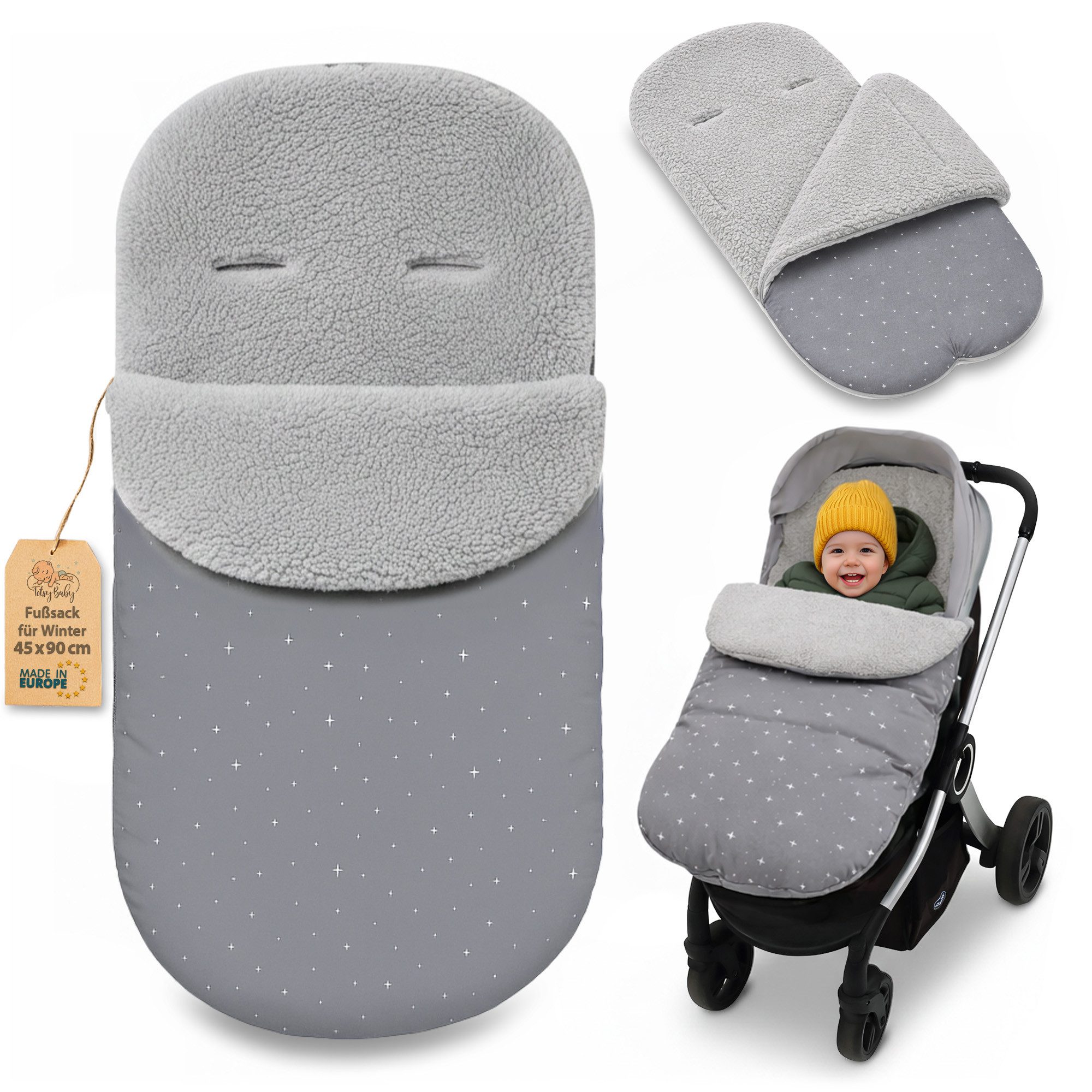 Totsy Baby Babyschlafsack Fußsack Kinderwagen und Buggy für Winter 90x45 cm - Winterfußsack