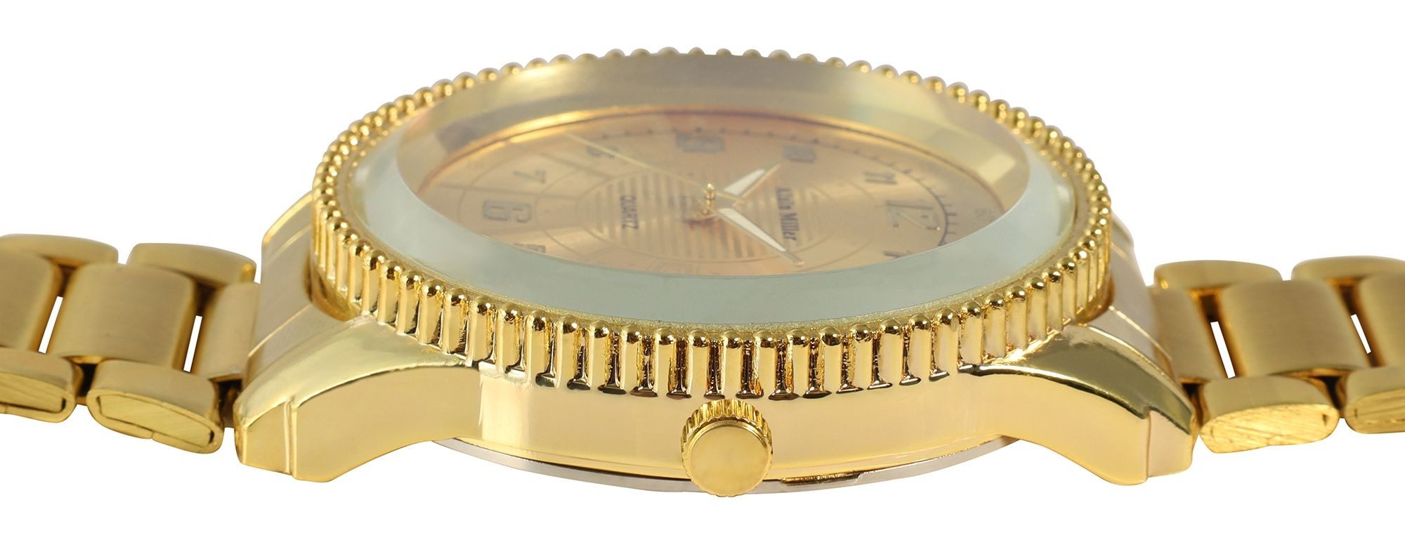 Alain Miller Quarzuhr mit Metallarmband und Mineralglas
