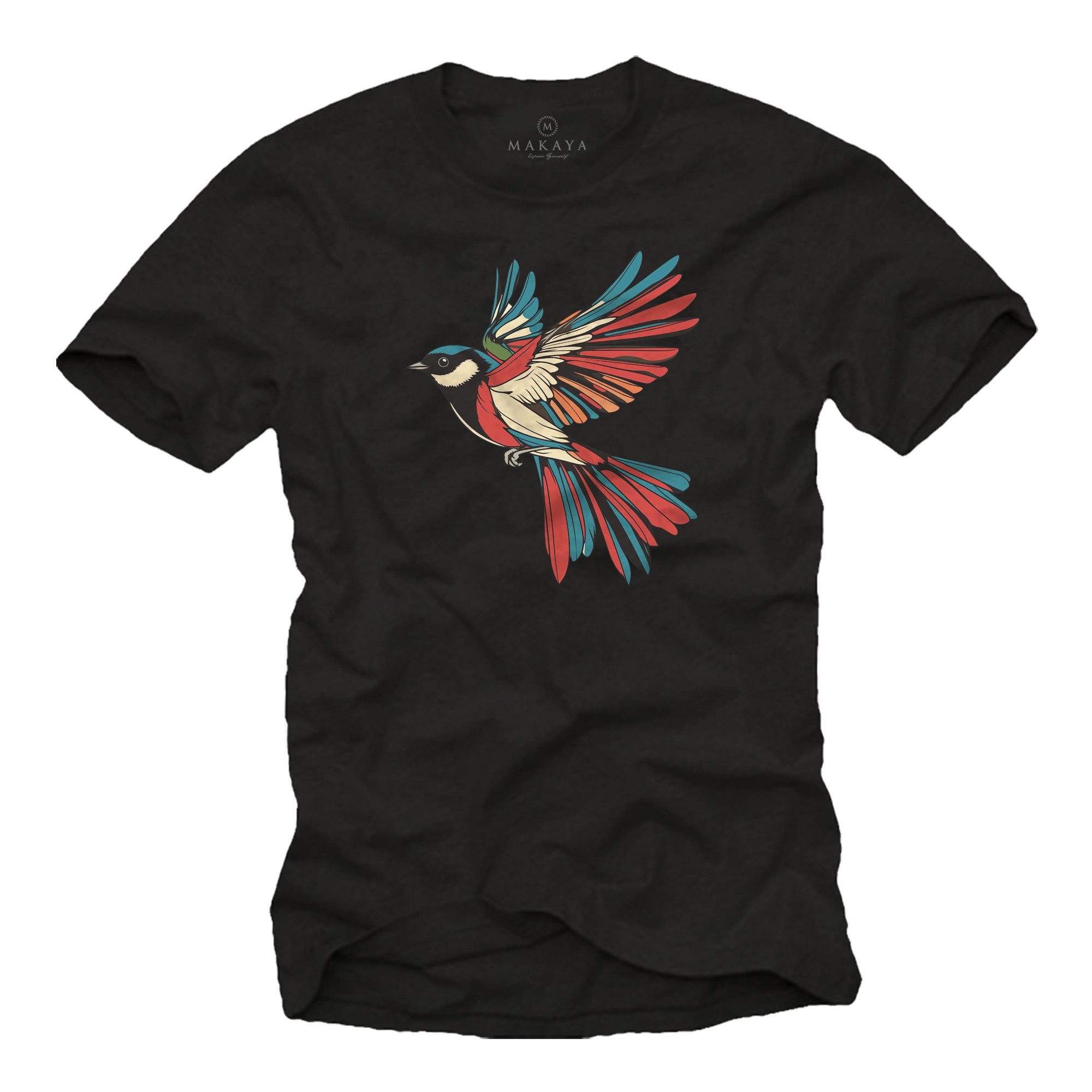 Print-Shirt mit Vogel Logo für Herren Maise Vogelmotiv Bunt