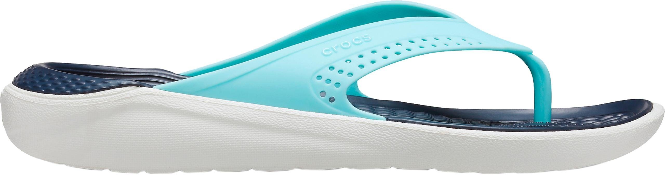 Crocs CROCS TM SHOES Lite Ride Flip Damen Pantoletten ice blue,  Einlegesohle aus LiteRide Schaum T-Strap-Zehentrenner