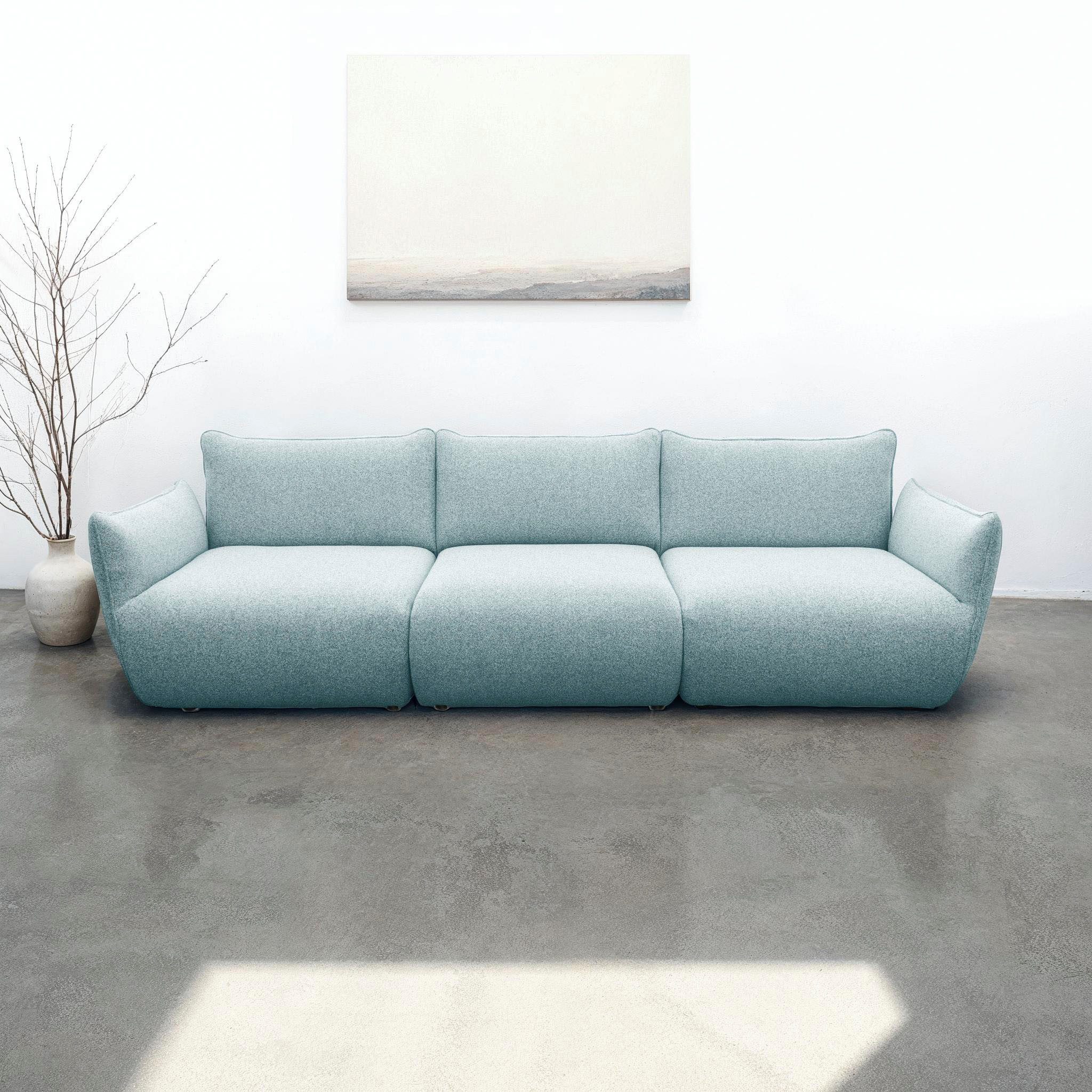 DOMO collection Big-Sofa Bristol in 2 Breiten, Taschenfederkern für hohen Sitzkomfort, Breite 276cm. Pflegeleichter Strukturstoff