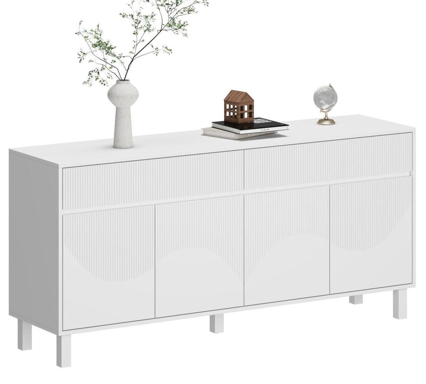 FUFU&GAGA Sideboard Komodenschrank mit 4 Türen und 1 Schublade