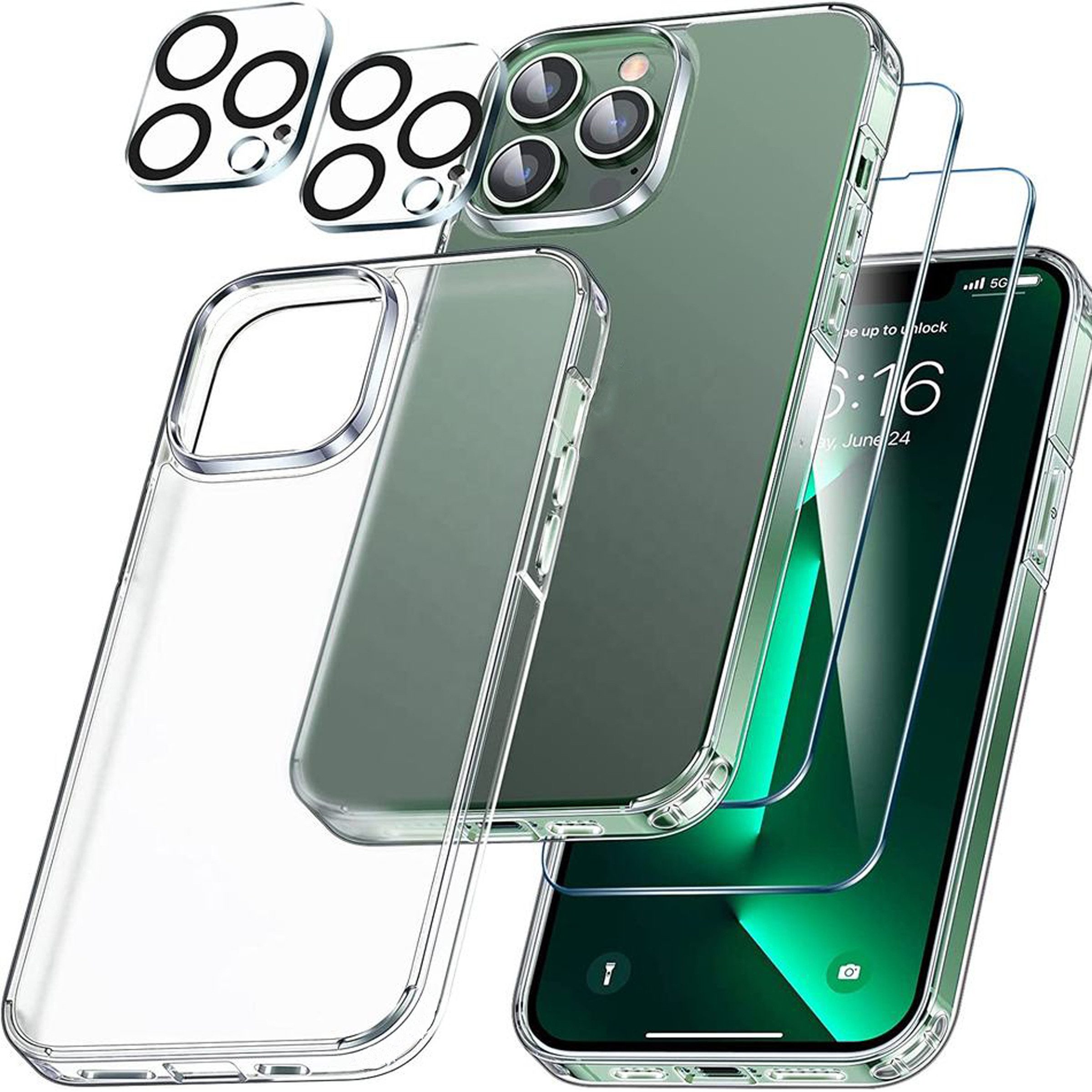 TK-Handel Displayschutzfolie Hülle Panzerglas Cover Silikon Case Kameraschutz Handyhülle Glas Folie für iPhone 14 Pro Max, Bumper, Kamera, full, screen, screen protector, Displayschutzglas, 9H, Displayschutz, Display, Smartphone, Handy, Handyfolie, Handys