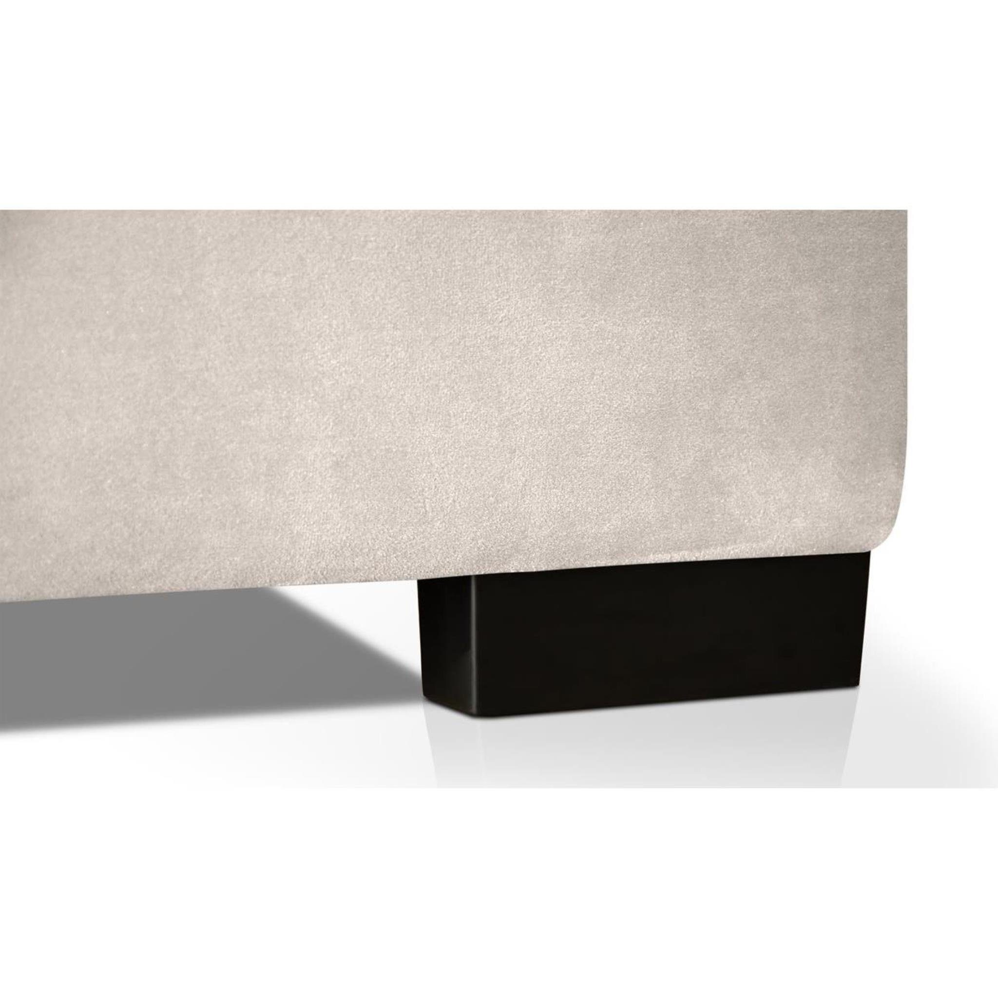 Bett, Einzelbett Federkernmatratze, im 232) Boxspring Boxspringbett modernes 90 (kleines Stil, Beige Eric Topper, Bettkasten), inkl. (mono cm Beautysofa