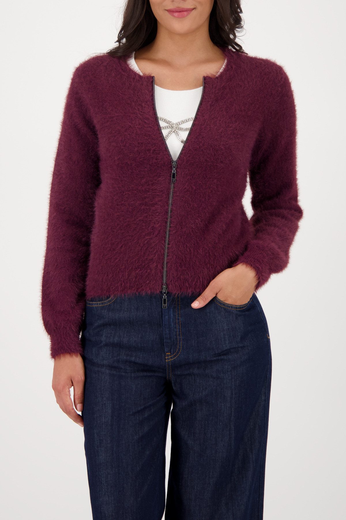 Monari Strickjacke Jacke Strickjacke Plüsch Regular günstig online kaufen