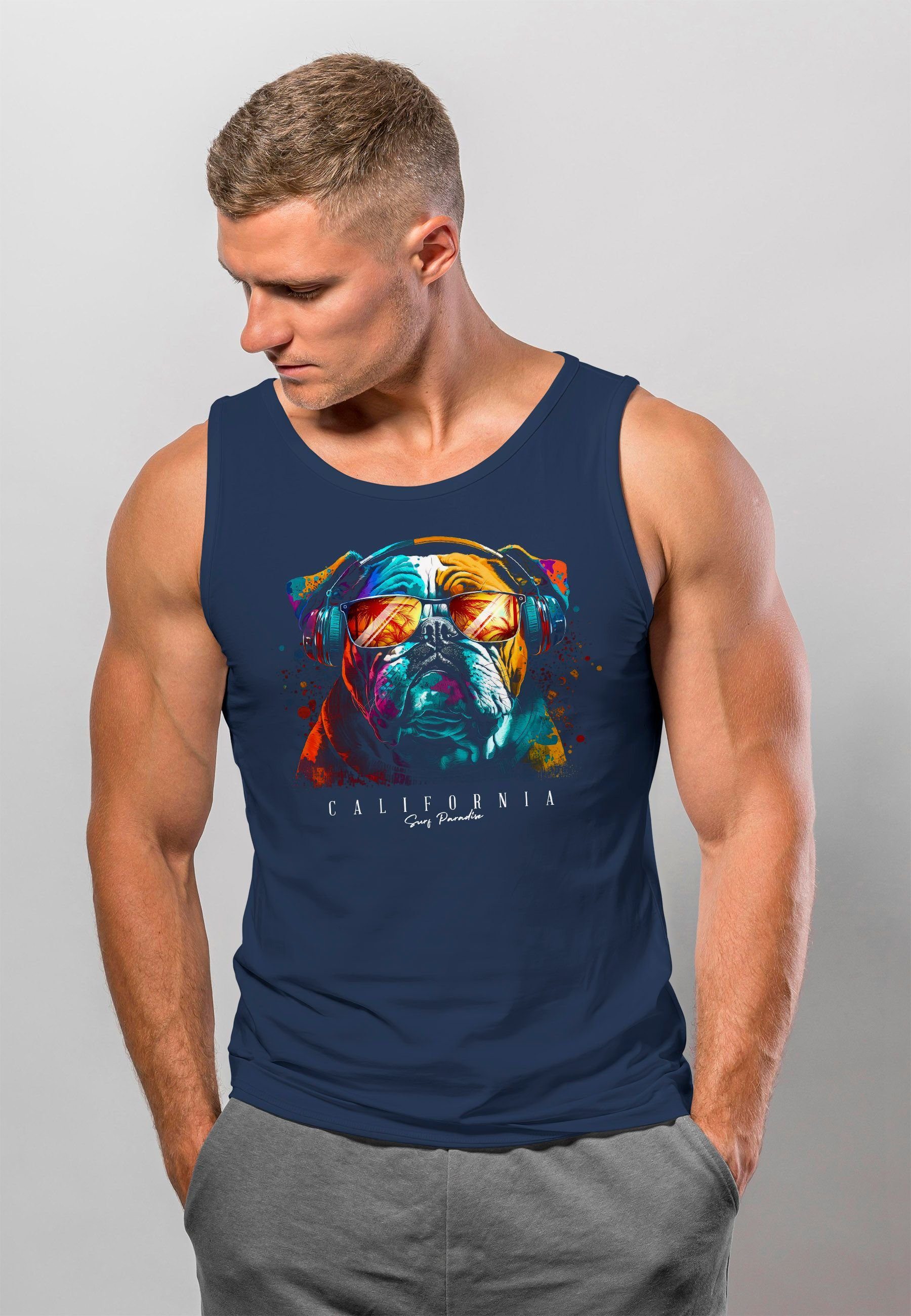 Neverless Tanktop Herren Tank-Top Print California günstig online kaufen