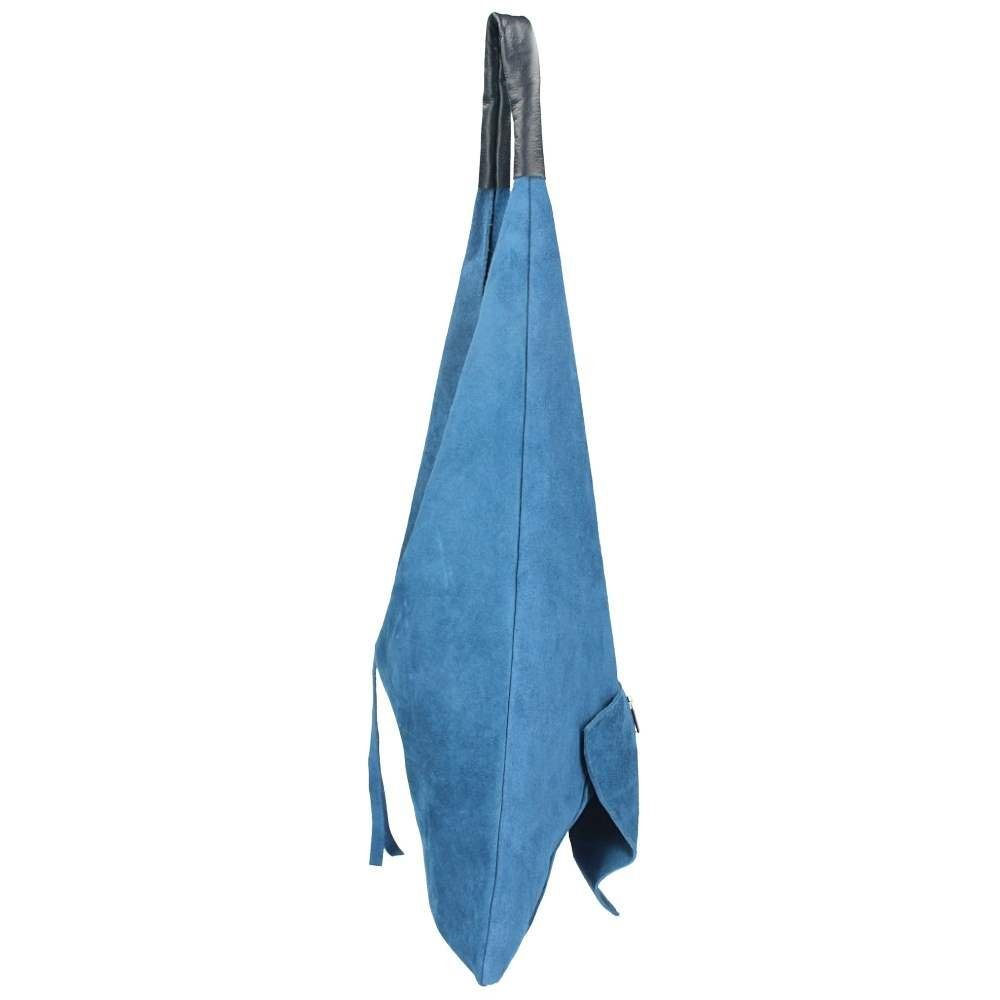 ITALYSHOP24 Schultertasche Made in Italy Damen XXL Leder Wildleder Tasche Shopper Umhängetasche, LEICHT SICHER & SMART unterm Arm tragbar MODERN & EDEL, CITY HOBO BAG