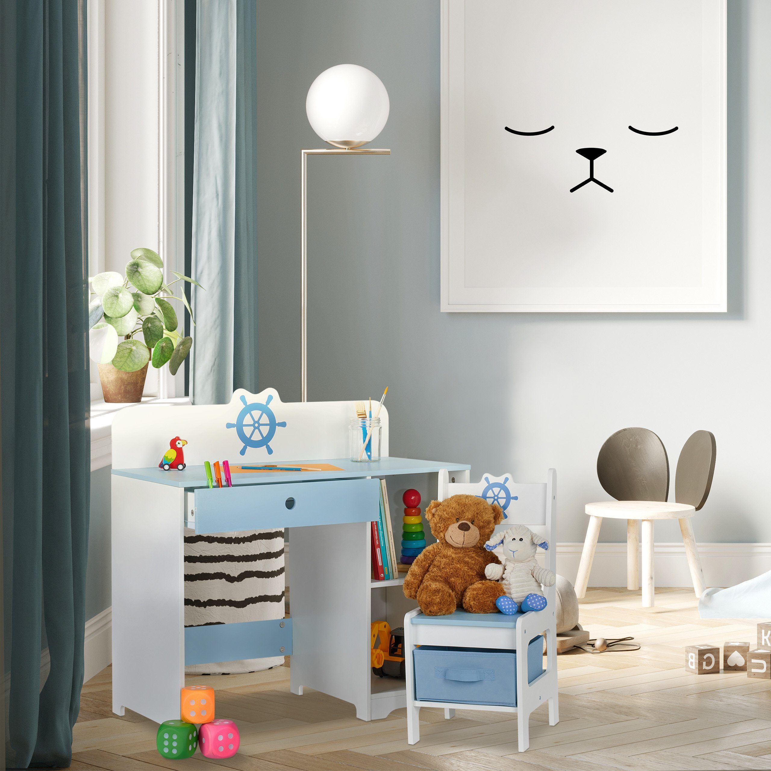 relaxdays Kinderschreibtisch Kinder Schreibtisch und Stuhl günstig online kaufen
