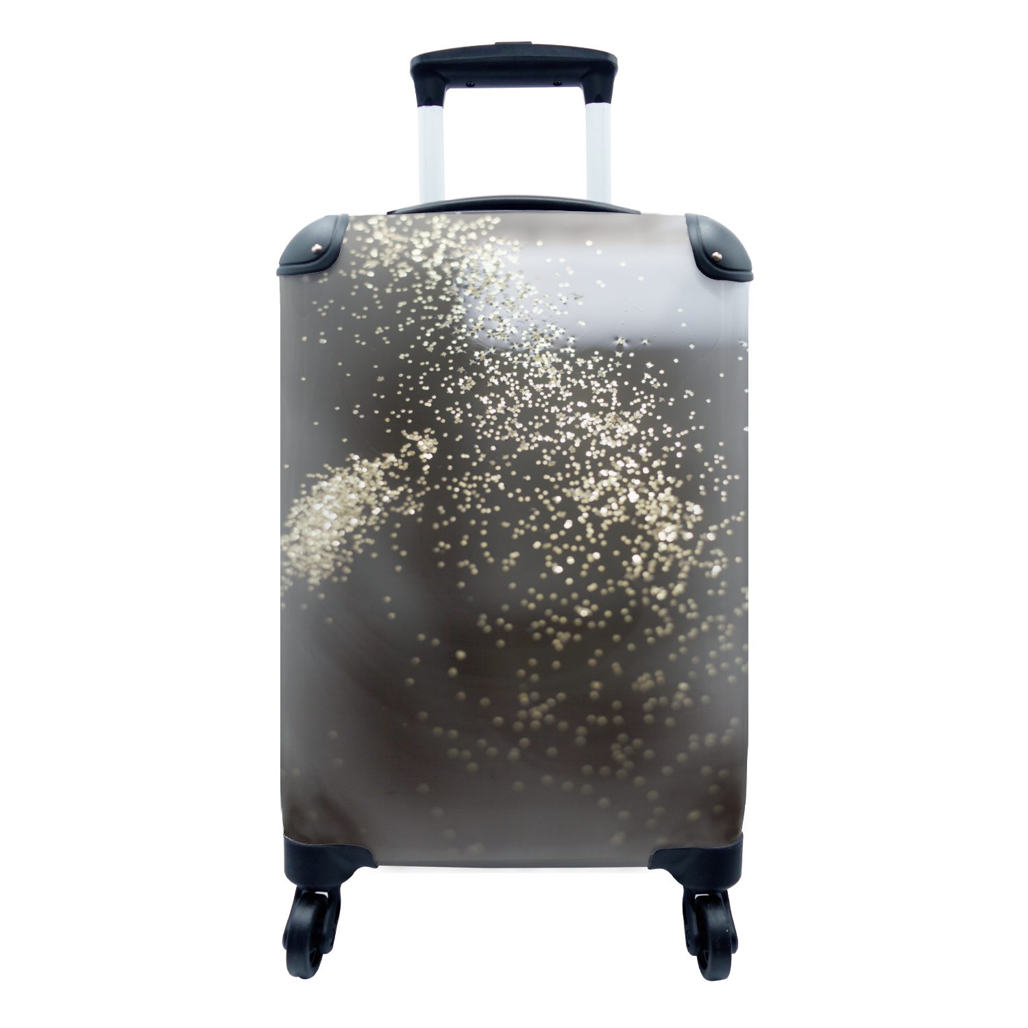 MuchoWow Handgepäckkoffer Marmor - Gold - Schwarz - Luxus, 4 Rollen, Reisetasche mit rollen, Handgepäck für Ferien, Trolley, Reisekoffer