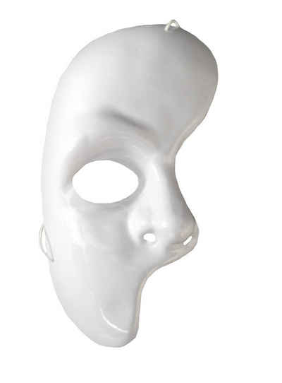 Metamorph Verkleidungsmaske Weiße Halbmaske, Neutrale Kunststoffmaske für Theater, Schauspiel und Phantome