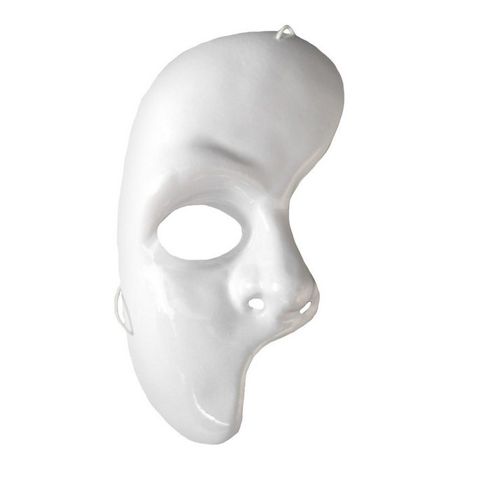 Metamorph Verkleidungsmaske Weiße Halbmaske Neutrale Kunststoffmaske für Theater Schauspiel und Phantome QR12378
