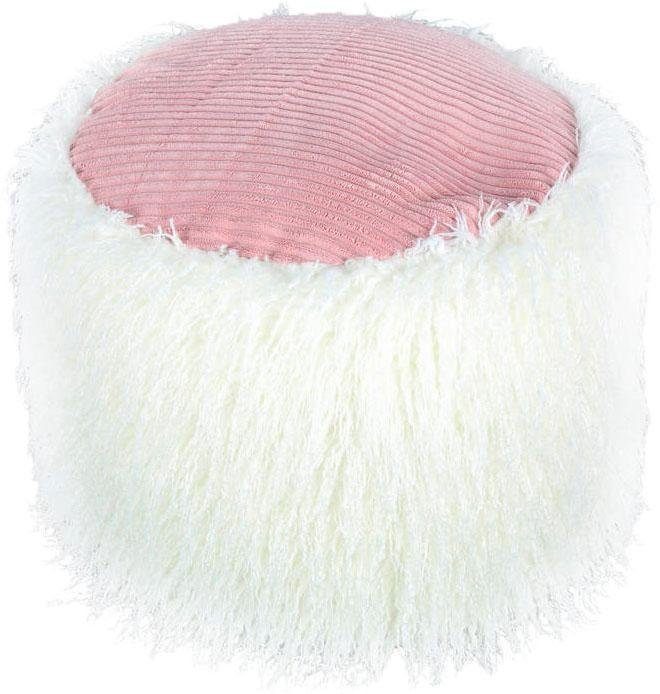 Kayoom Pouf Fellpouf Bobtail 125, Fellhocker in zweifarbigem Design (1-St), modern, dekorativ, kindersicherer Reißverschluss an der Unterseite