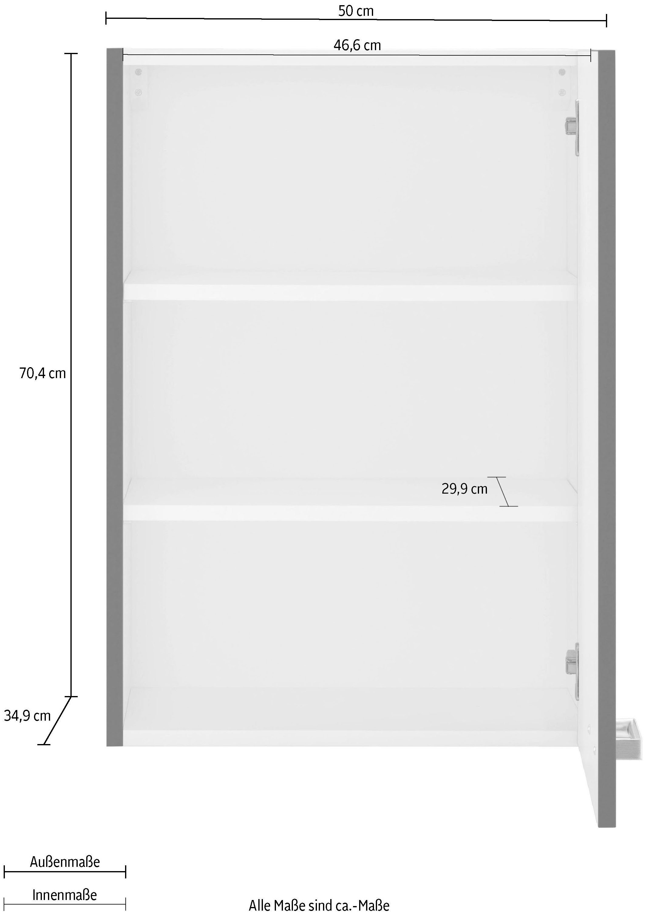 anthrazit OPTIFIT 50 cm Breite Hängeschrank Parma | anthrazit