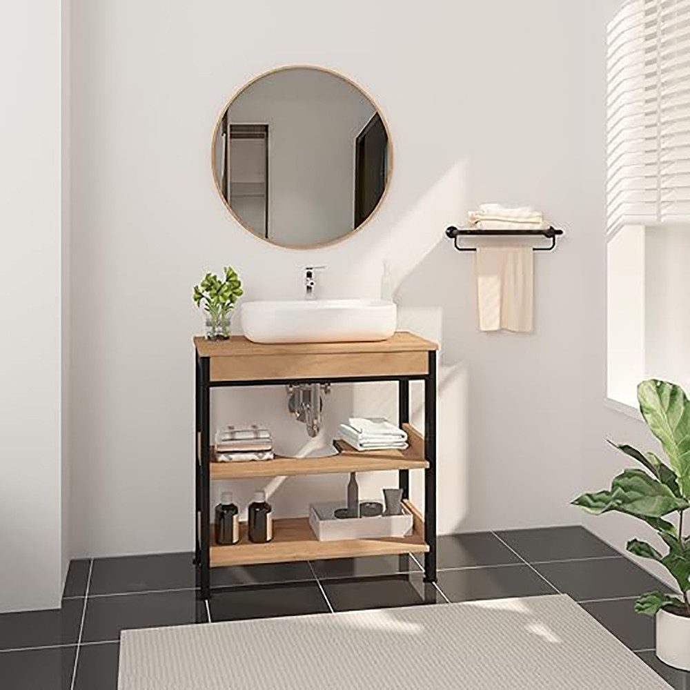 EUGAD Waschbeckenunterschrank (1-St) Unterschrank mit Siphonausschnitt, aus MDF, 60 x 60 x 30 cm