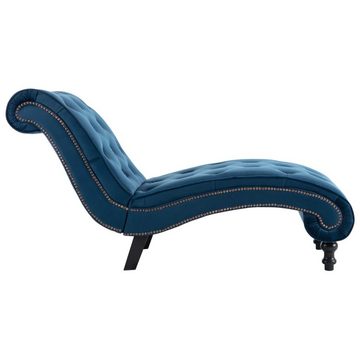 vidaXL Chaiselongue Chaiselongue Blau Samt, 1 Teile