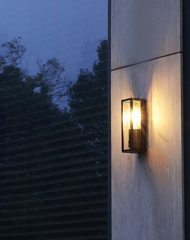 Licht-Erlebnisse Außen-Wandleuchte KAMPEN, ohne Leuchtmittel, Außenlampe  Wand Schwarz IP65 E27 Modern Wandleuchte außen Terrasse