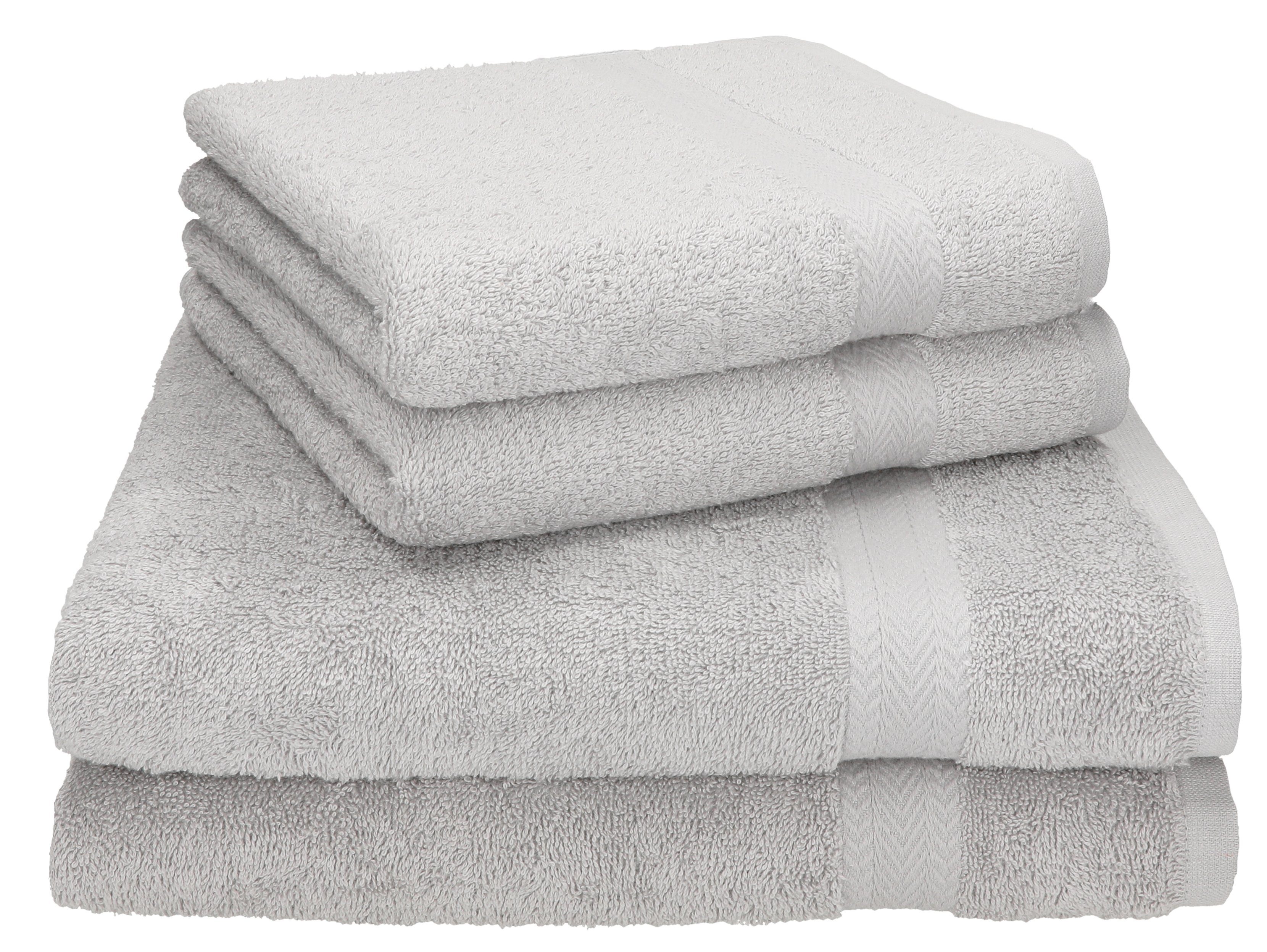 Betz Handtuch Set 4-tlg. PREMIUM 2 Handtücher und 2 Duschtücher, 100% Baumwolle, (4-tlg) silber