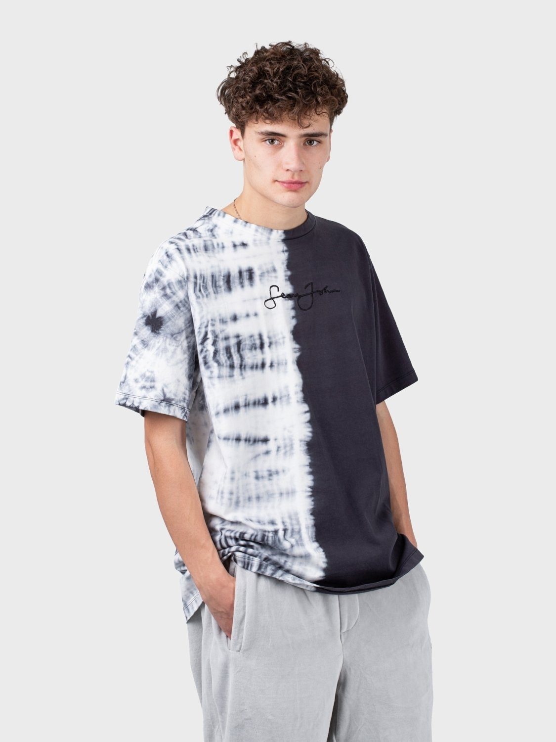 Sean John T-Shirt Sean John Script Logo Bleach Effect Tee