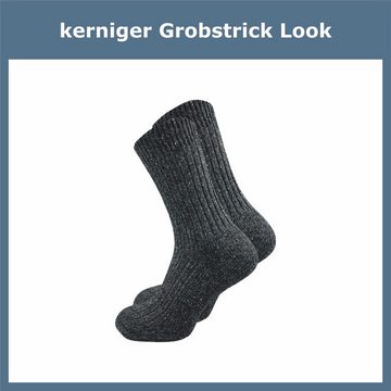 GAWILO Norwegersocken für Herren mit Wolle und gepolsterter Frotteesohle (10 Paar) warmer Winterstrumpf gegen kalte Füße - Arbeitssocken mit Wolle