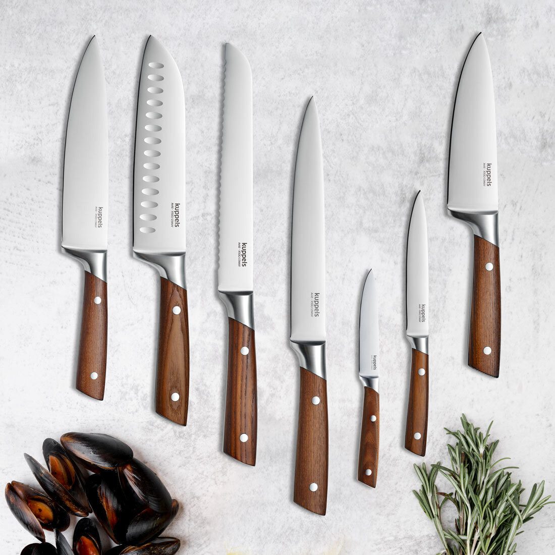 Kuppels Tranchiermesser AVID, sehr scharfe Messerklinge, eleganter Nietengriff aus Eschenholz