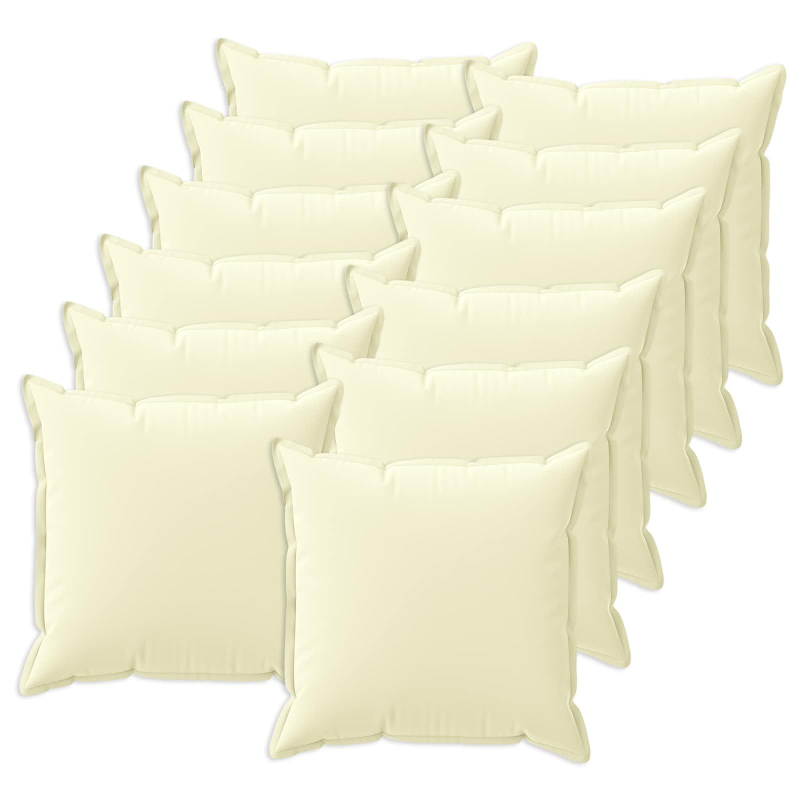 vidaXL Kissenbezug Kissenbezug 12 stk. HOUTEN Creme 40 x 40 cm Polyester, (12 Stück)