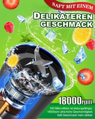 XDOVET Smoothie-Maker Smoothie Maker 500mL Mixer Standmixer Maker, USB mit 6 Klingen