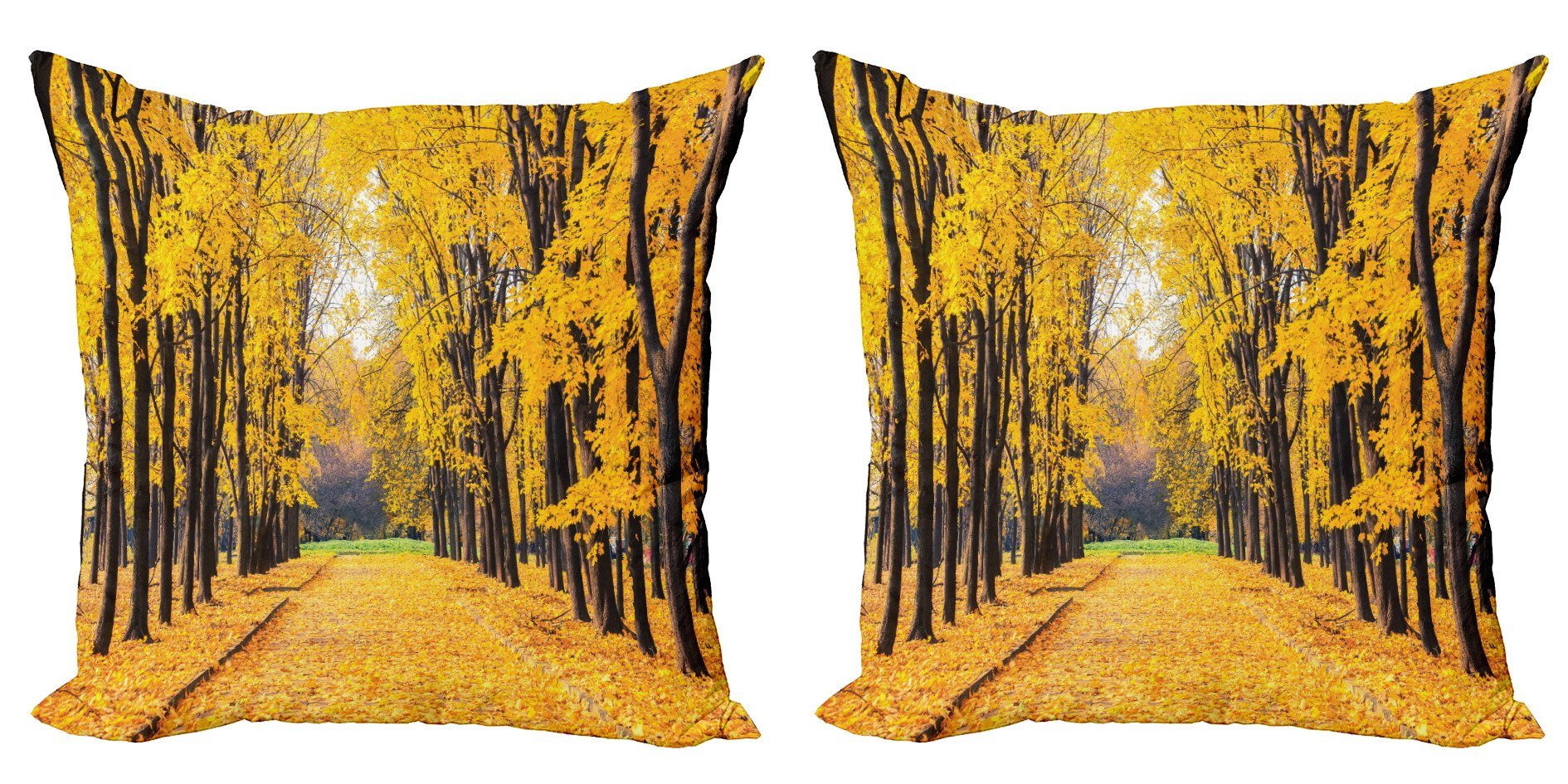 Kissenbezüge Modern Accent Doppelseitiger Digitaldruck, Abakuhaus (2 Stück), Natur Bäume im Herbst Blätter