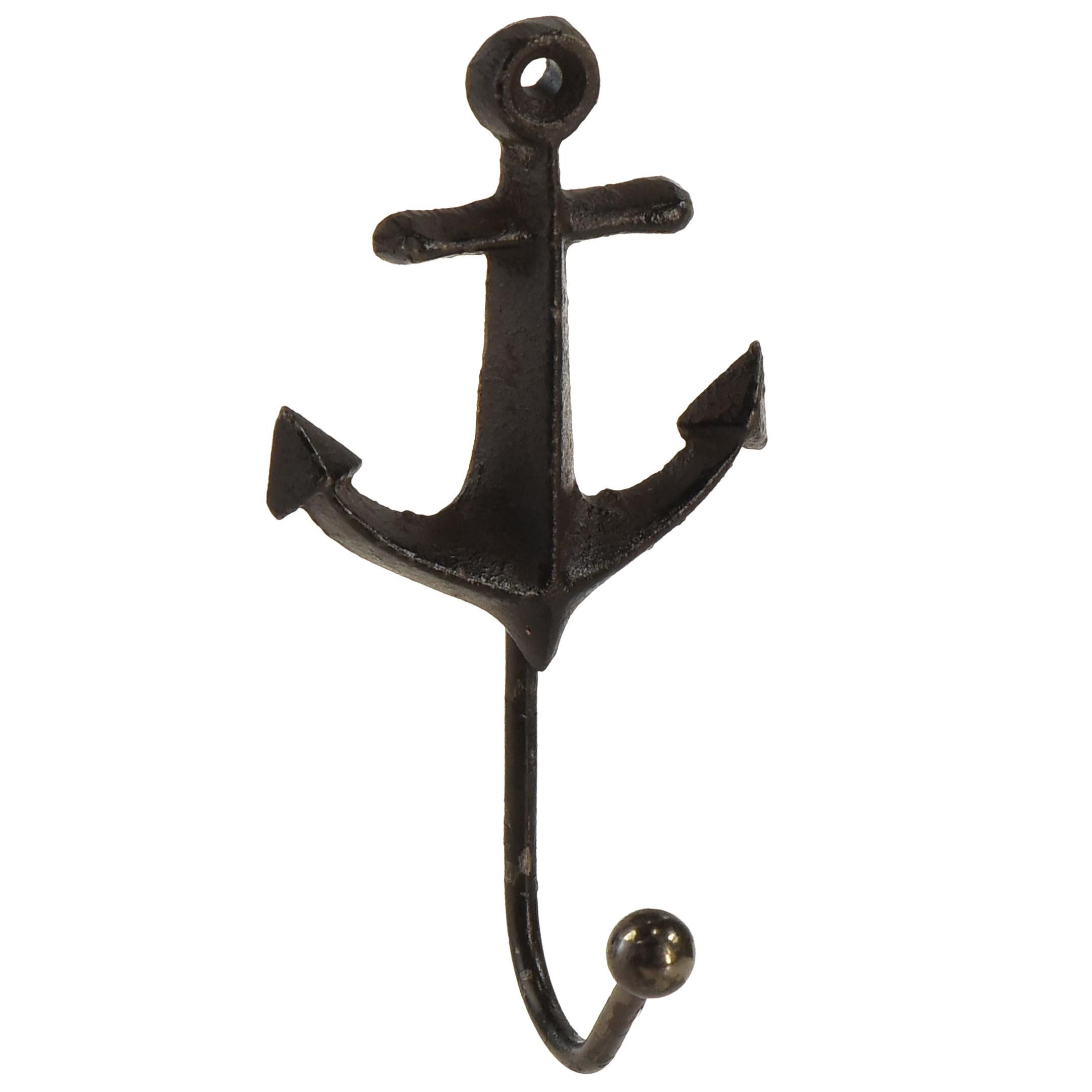 Posiwio Dekofigur Maritimer Wandhaken Anker Metall Deko für Schlüssel und