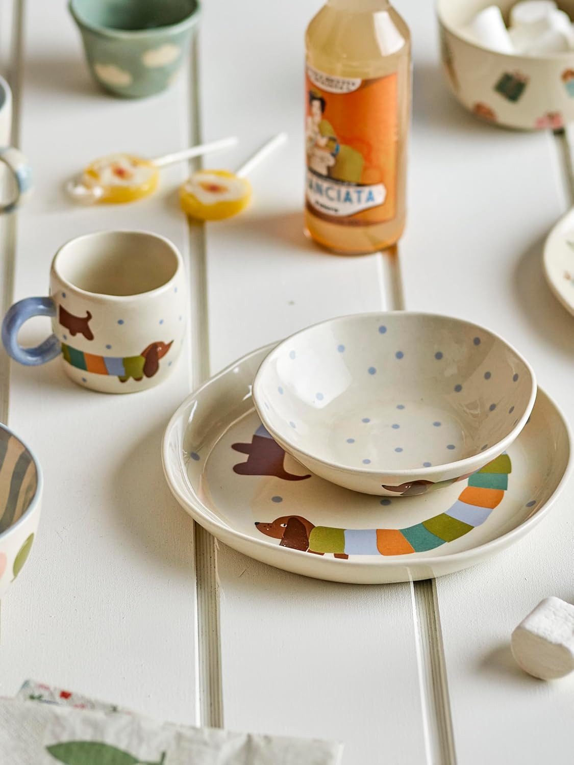 Bloomingville Frühstücks-Geschirrset Charlie, Steingut