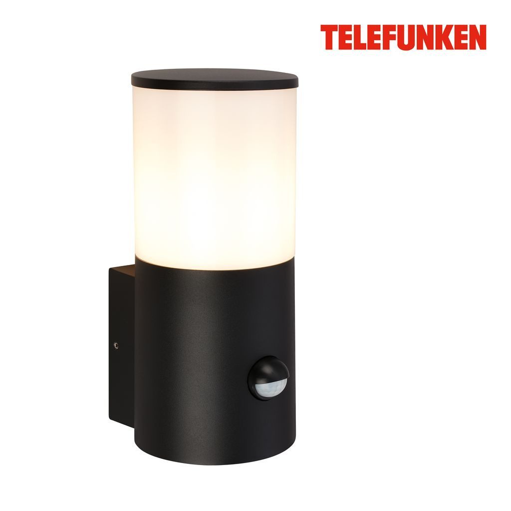 Telefunken Wandleuchte 322305TF, ohne Leuchtmittel, 2700K - Extra-Warmweiß, Wandleuchte Aussen 24x13,5x10,5cm Schwarz max.15W E27 Hauswand Balkon