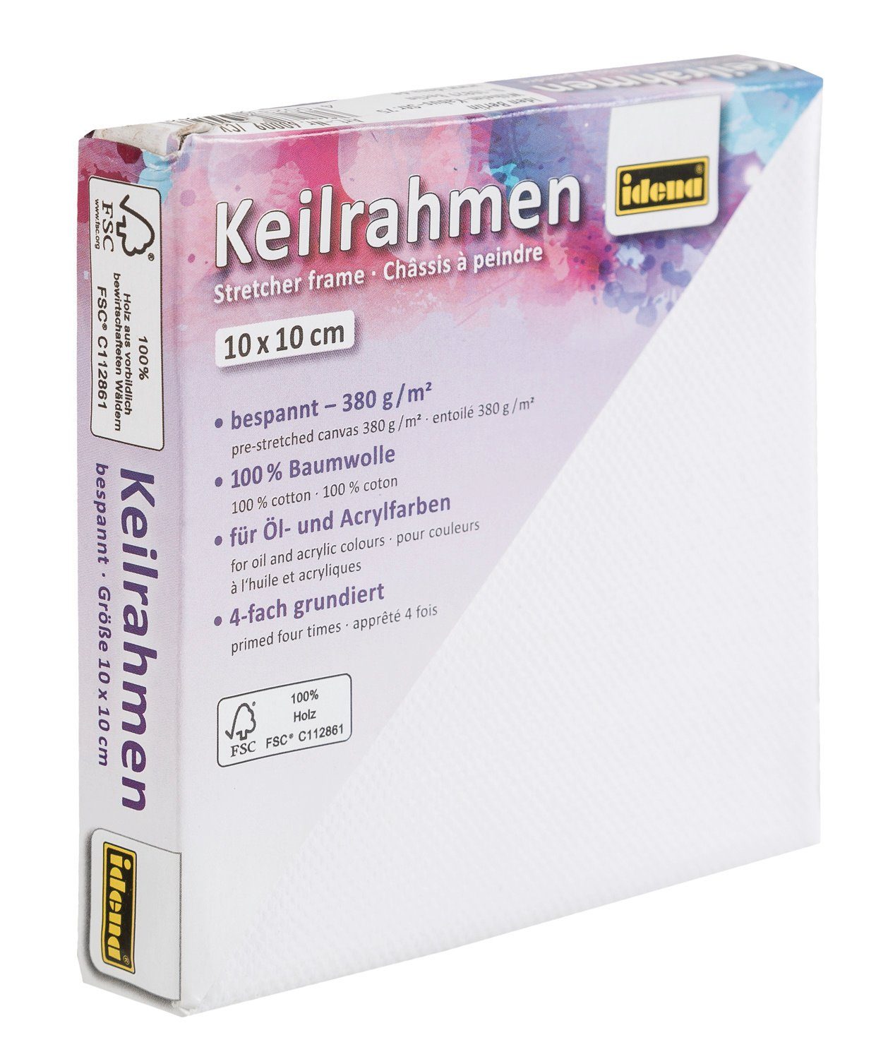 Idena Keilrahmen Idena 60009 - Keilrahmen mit Leinwand aus 100% Baumwolle, Grammatur
