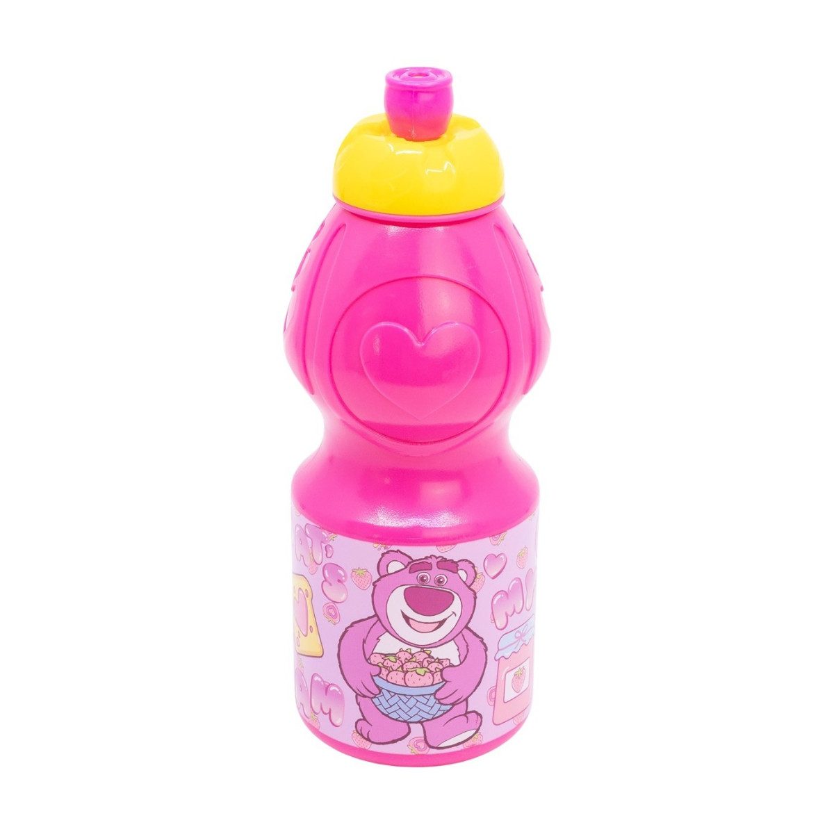 Disney Trinkflasche Lotso Kindertrinkflasche 400 ml mit Tropfschutz Deckel