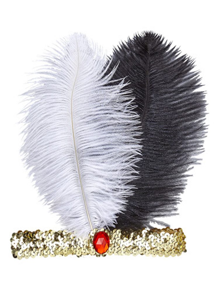 Das Kostümland Kostüm Charleston Feder Stirnband Gold günstig online kaufen