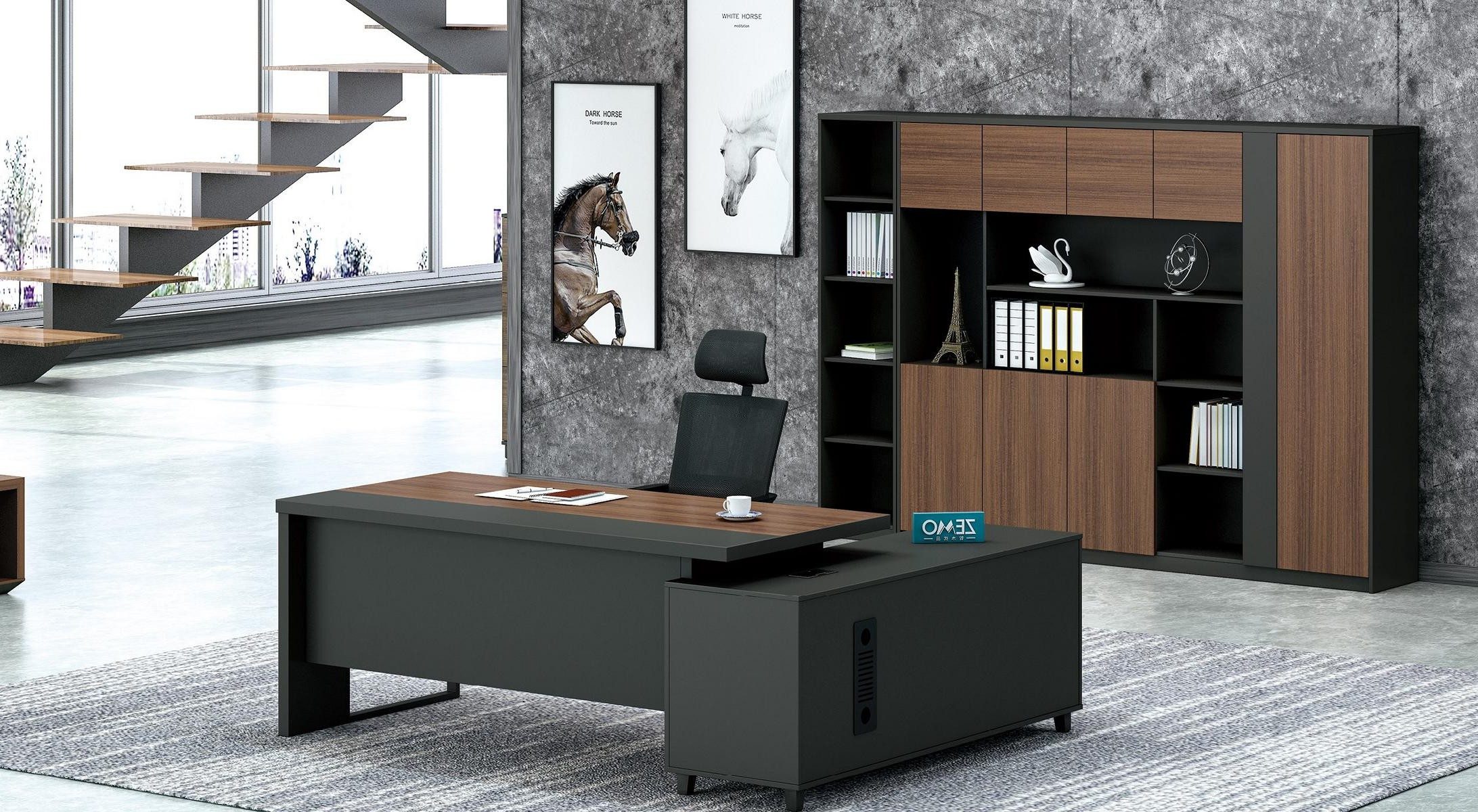 Xlmoebel Eckschreibtisch Eckschreibtisch von XLMOEBEL in Schwarz, Holz, L-Form, Made in Europa