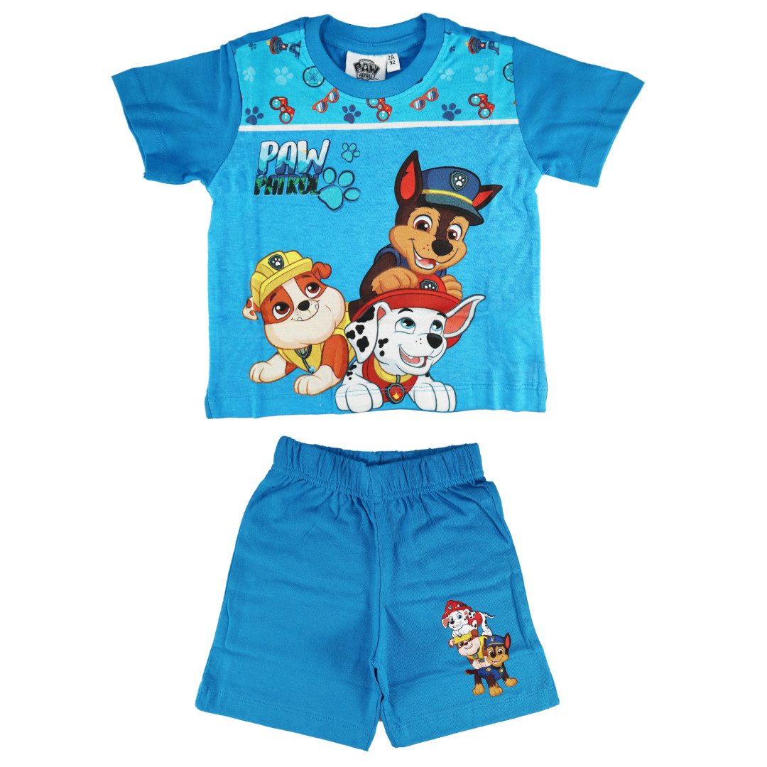 PAW PATROL Print-Shirt Paw Patrol Chase Rubble Marshall Sommerset Shorts plus T-Shirt Gr. 92 bis 116, reine Baumwolle